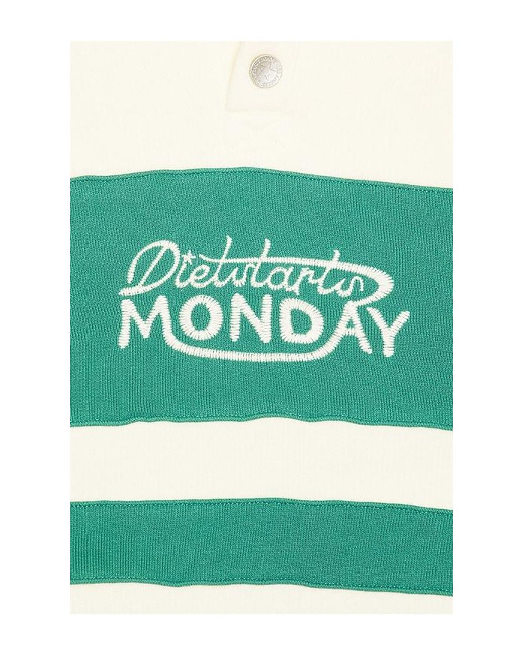 DIET STARTS MONDAY Green Fleece Panel Polo for men