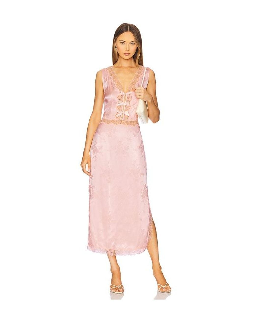 LPA Pink Daphne Midi Dress