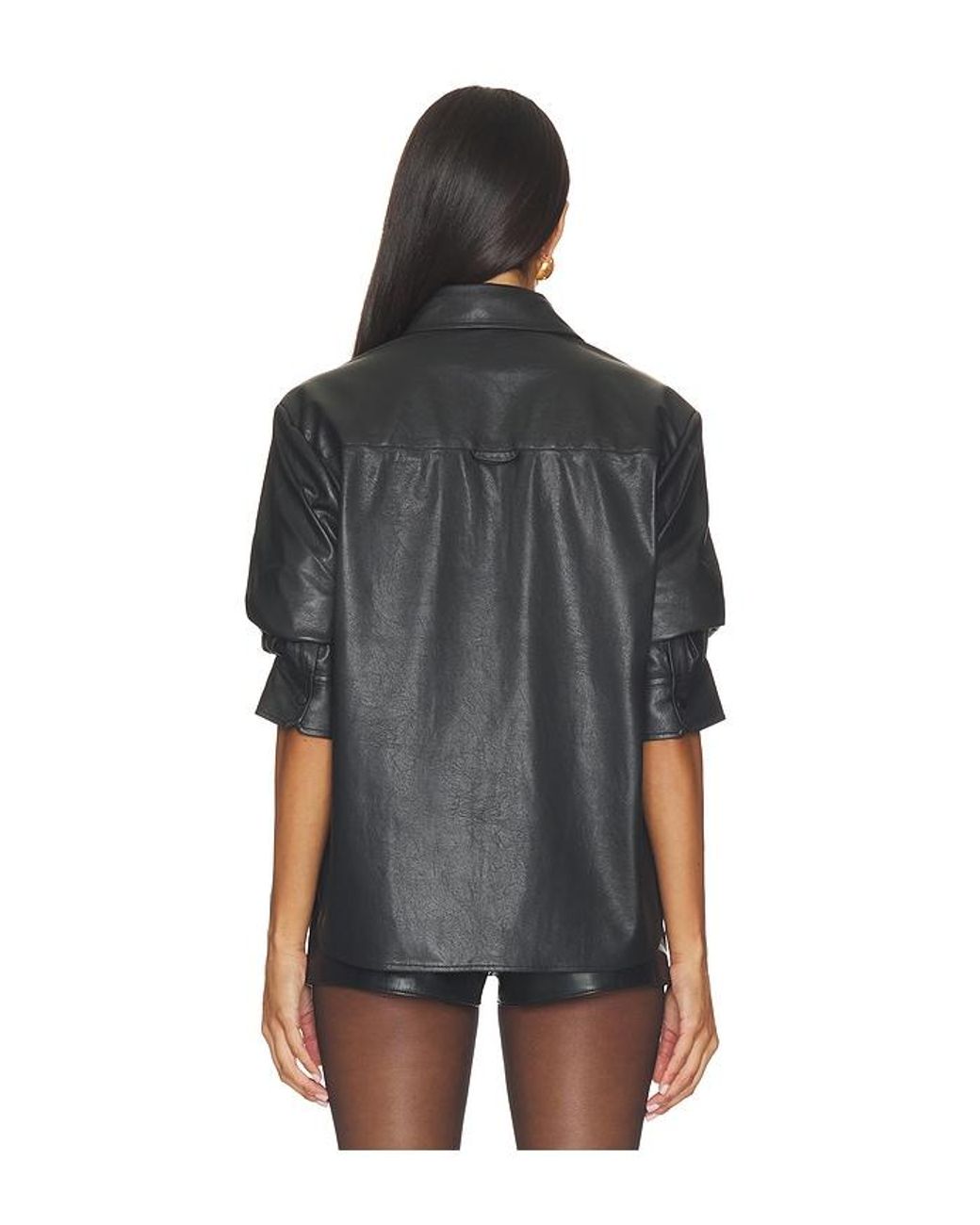 Brochu Walker Black Pia Faux Leather Shirt
