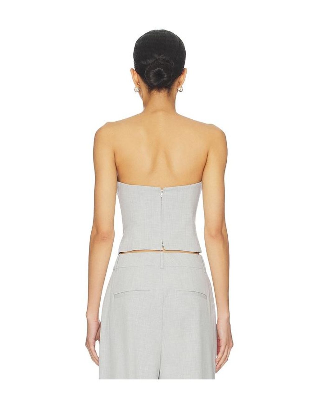 GOOD AMERICAN White Essential Suiting Strapless Top