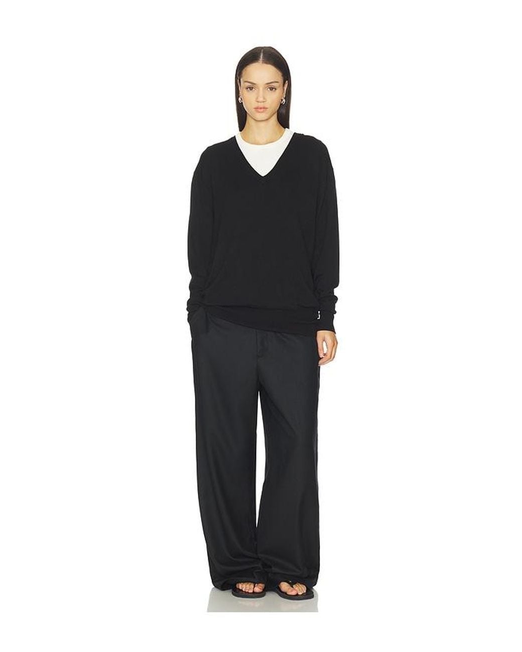 ALL THE WAYS Black Astoria V Neck Sweater