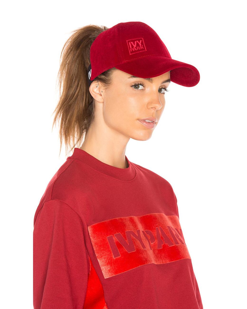 Ivy Park Backless Running Cap in Red | Lyst UK