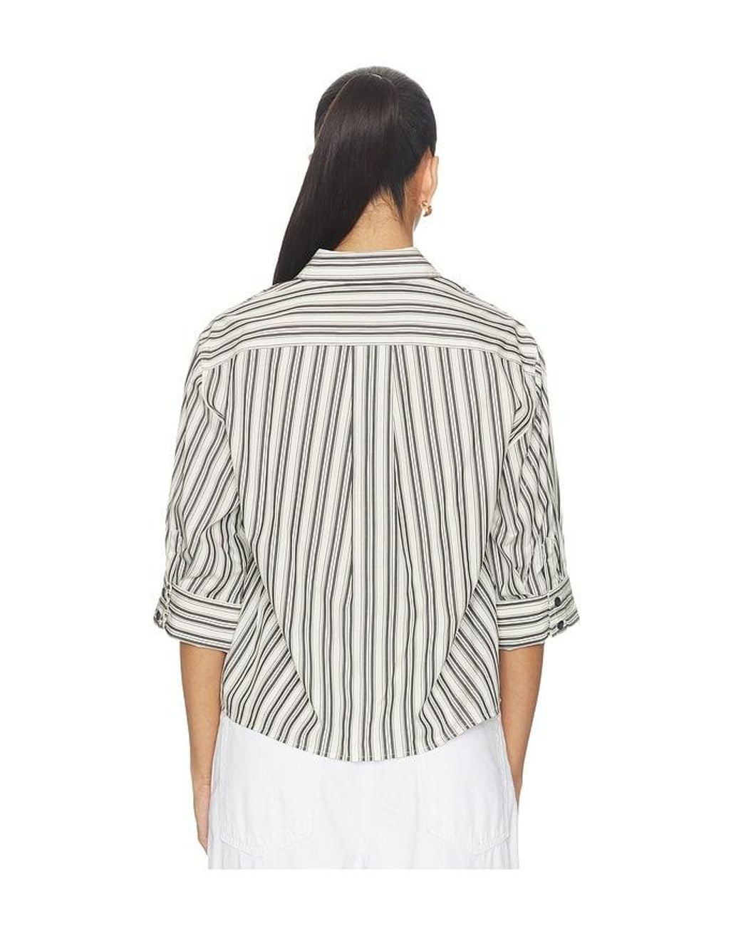 Rag & Bone White Lucia Stripe Poplin Shirt