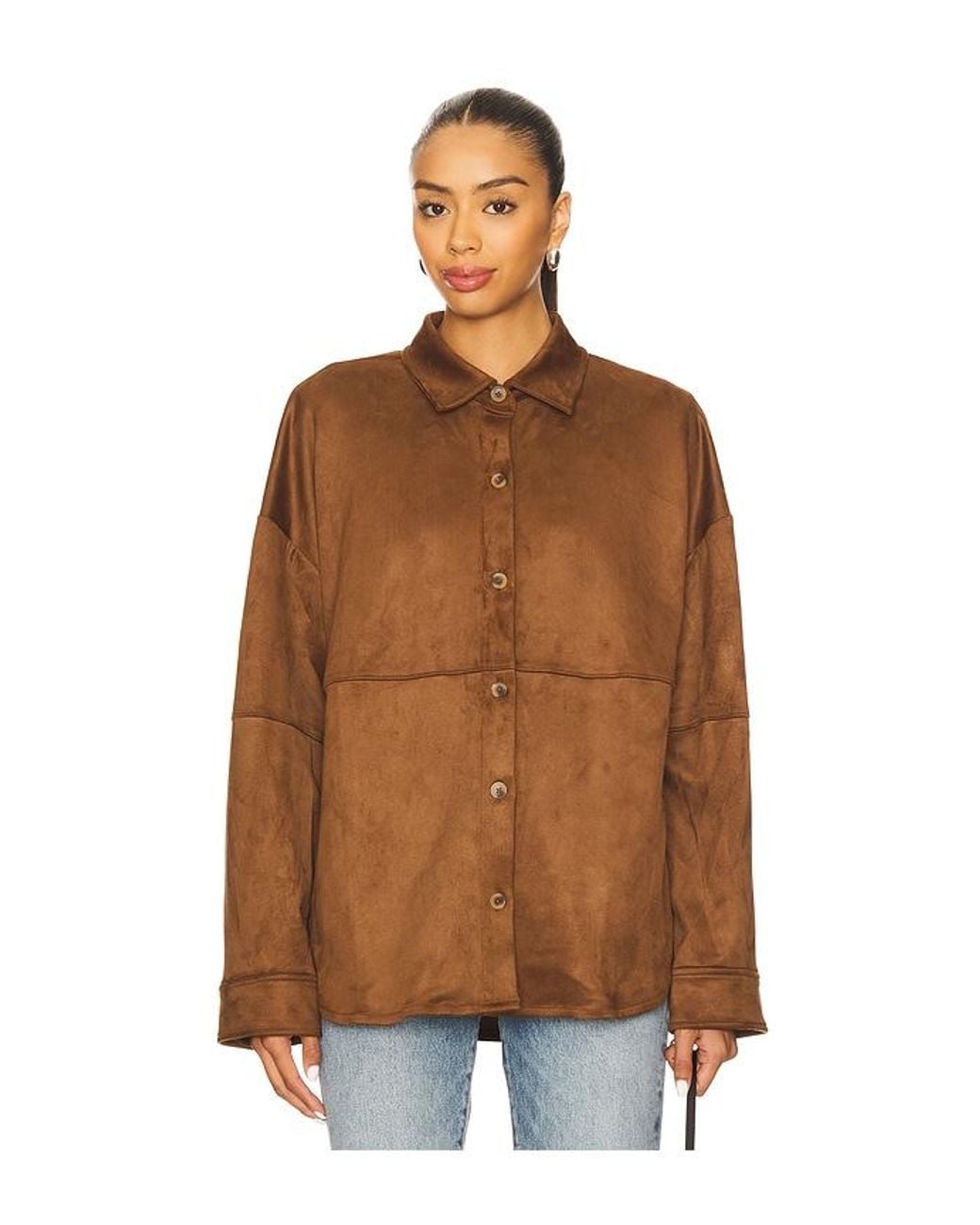 Tularosa Brown Elyse Faux Suede Shacket