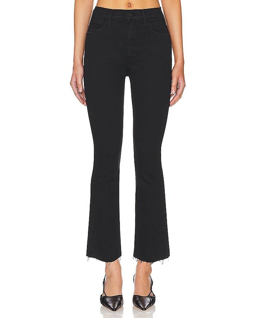 Mother Black Petite Lil Hustler Ankle Fray Jeans