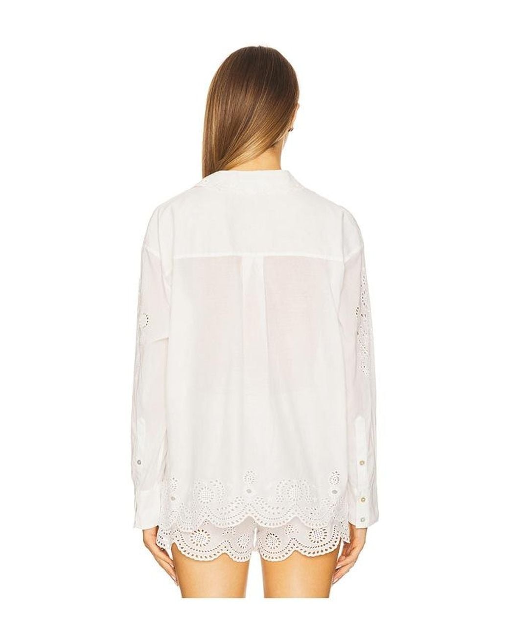 LoveShackFancy White Orsay Top