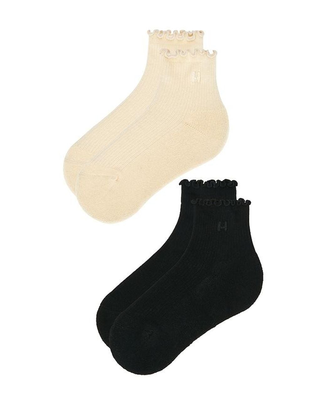 Halfdays White 2 Pack Ruffle Sock