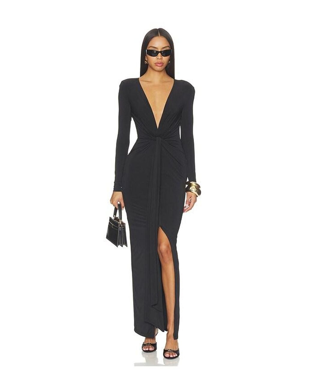 Nookie Black Charlize 2-Way Long Sleeve Maxi Dress