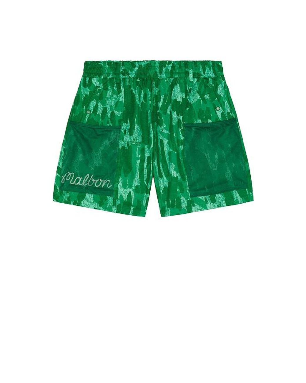 Malbon Green X Golf & Bass Club Mesh Basket Pocket Short for men