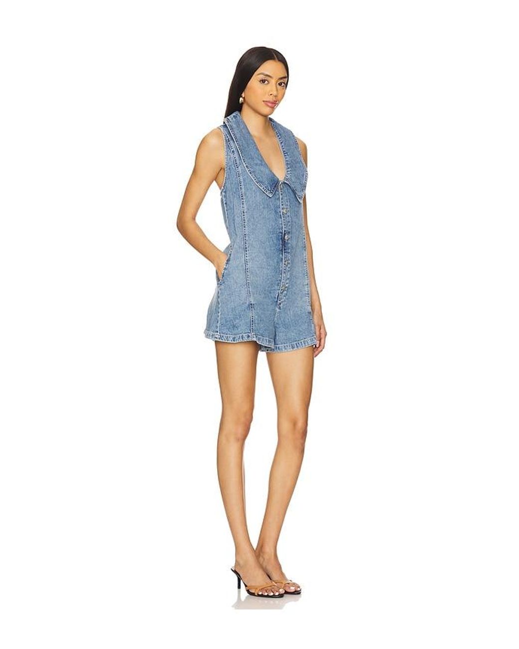 Free People Blue X Revolve Dover Playsuit