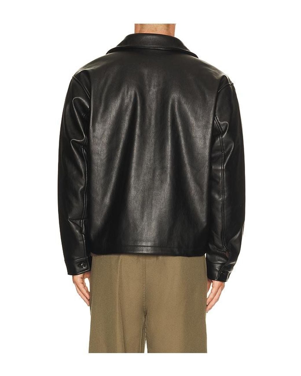 Obey Black Workman Pu Jacket for men