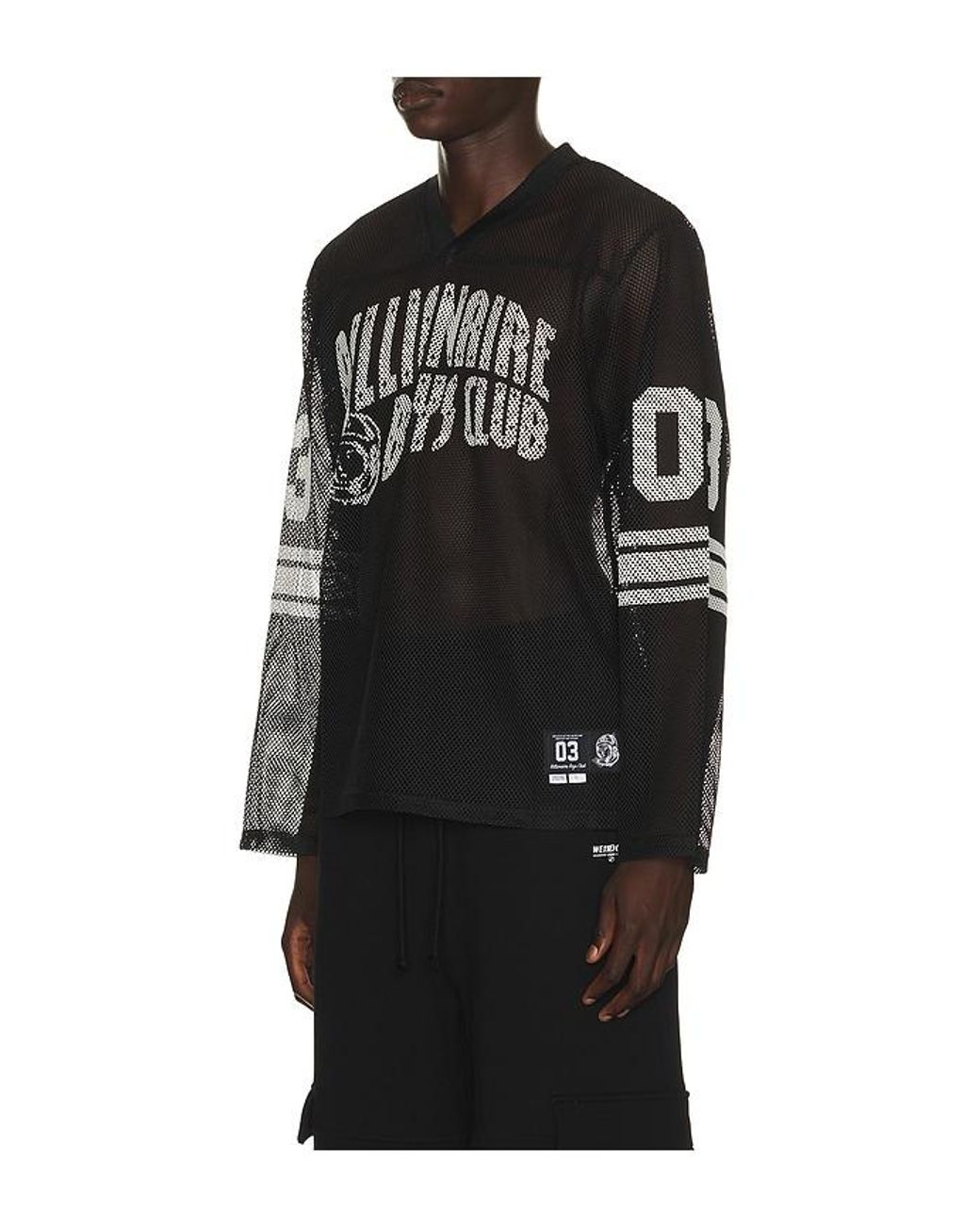 BBCICECREAM Black Zone Long Sleeve Mesh Tee for men