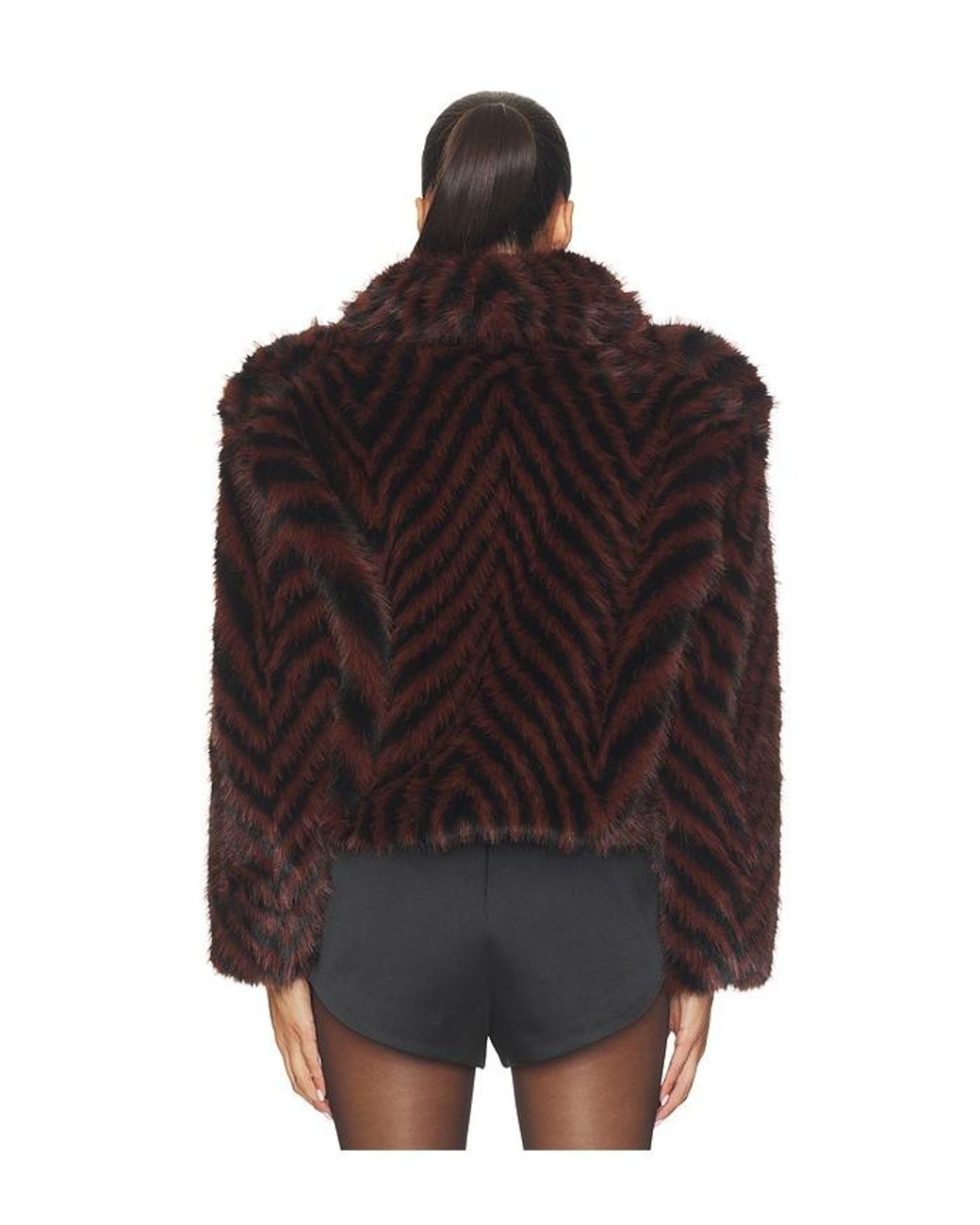 retroféte Black Segrid Faux Fur Bomber