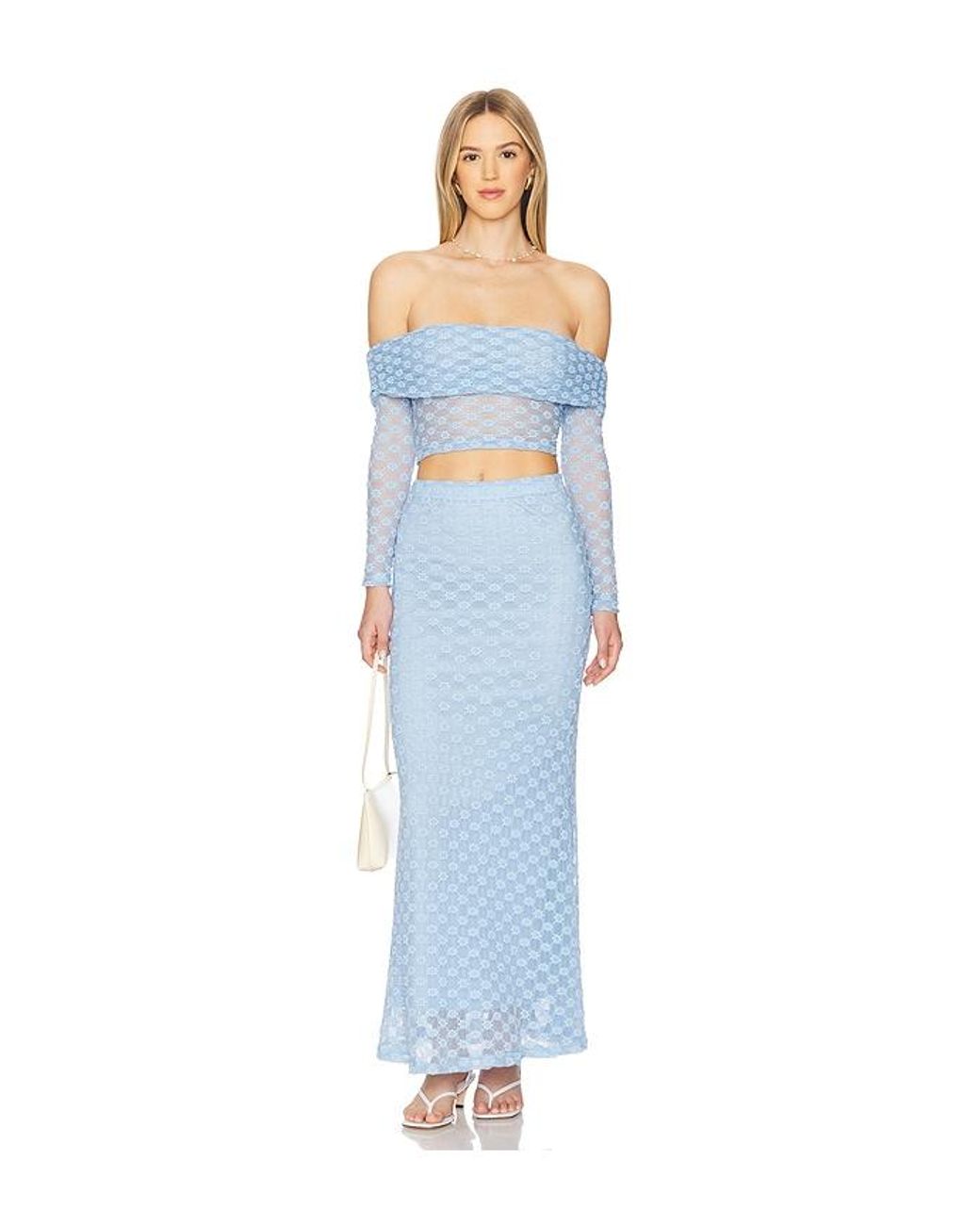 Bardot Blue X Revolve Adoni Off The Shoulder Top