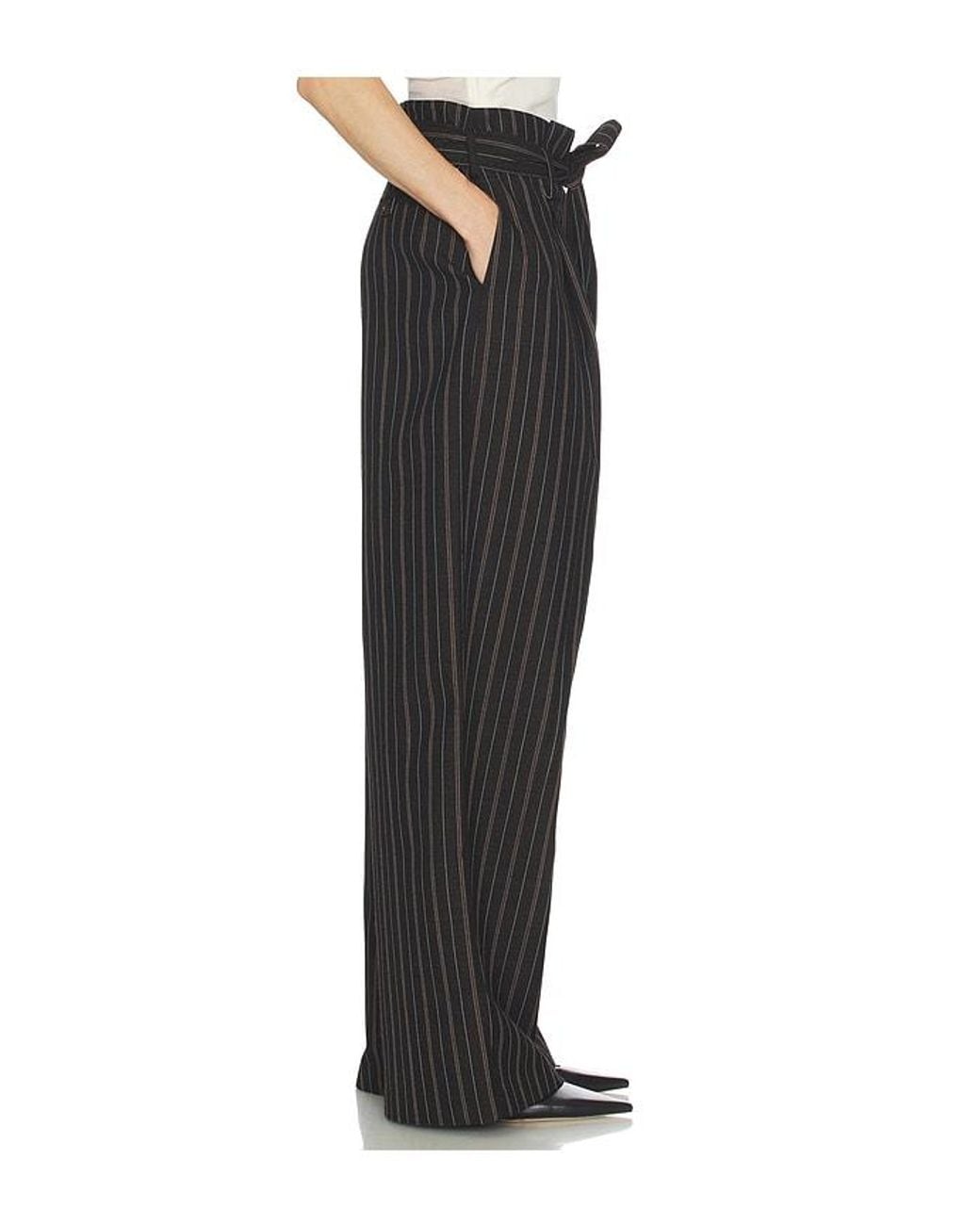 Helsa Black Stripe Twill Super Baggy Pants