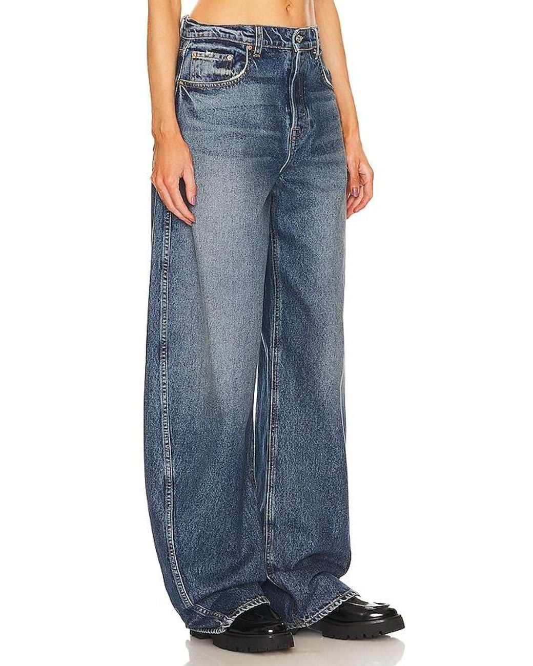 GRLFRND Blue Paola Barrel Leg Jean
