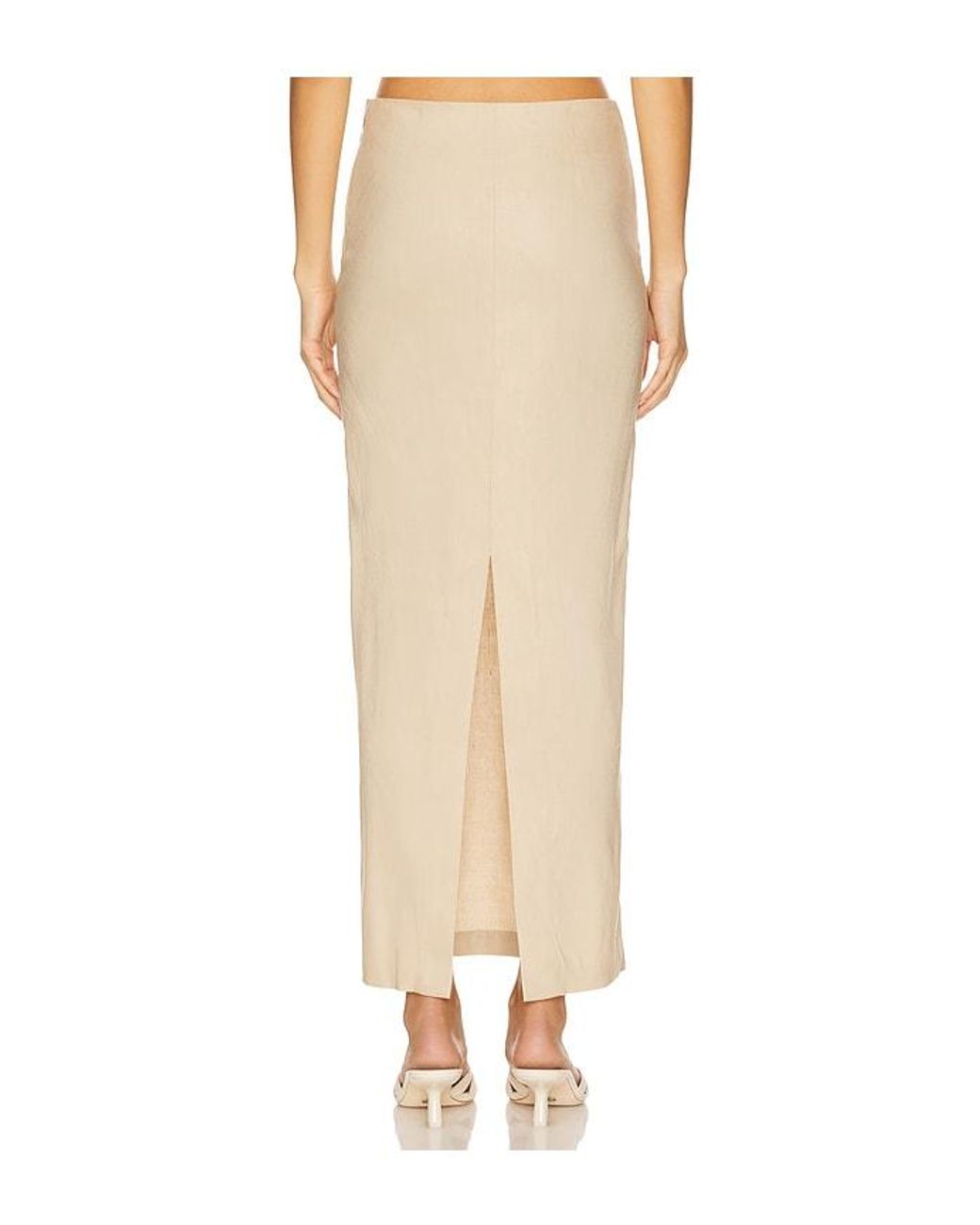 Camila Coelho Natural Delanie Midi Skirt