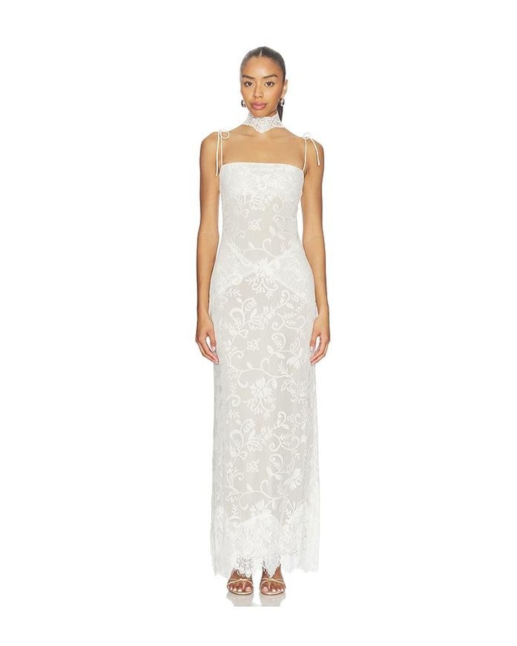 YELLOW THE LABEL White Talia Lace Dress
