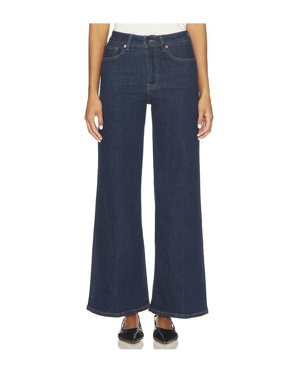 GOOD AMERICAN Blue High Palazzo Ankle Jeans