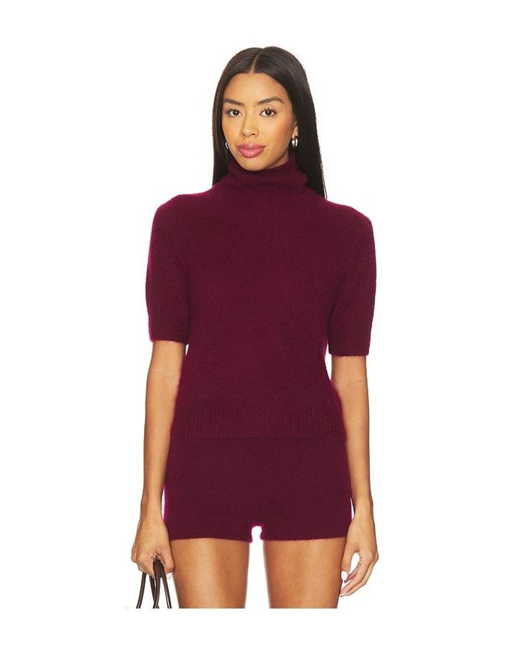 W. Cashmere Purple Tansy Short Sleeve Pullover