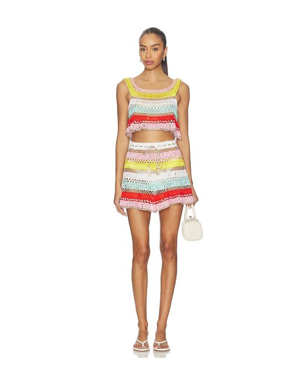 MY BEACHY SIDE Multicolor Cleo Hand-Crocheted Skirt