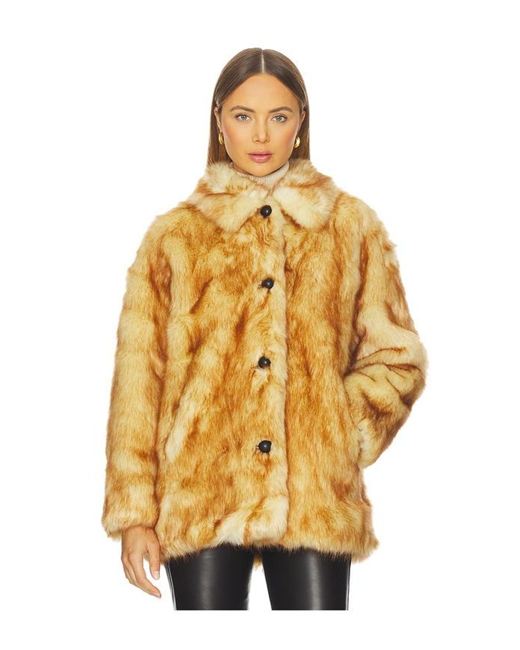 Rag & Bone Metallic Brenna Faux Fur Jacket