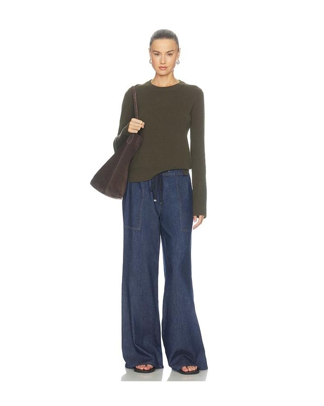7 For All Mankind Blue Utility Pull On Wide Leg Jean