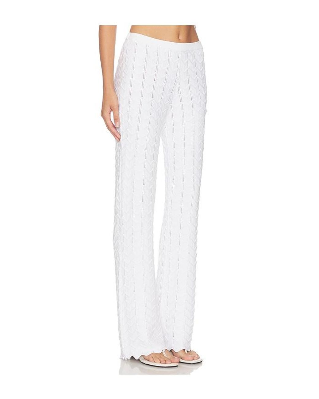 Lovers + Friends White Polly Knit Pant
