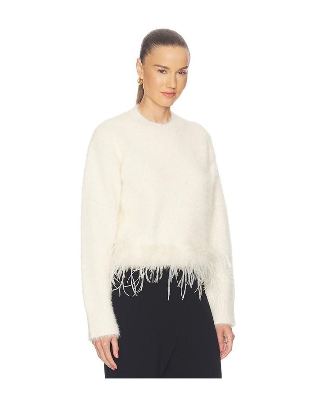 MAJORELLE White Kaelen Feather Sweater