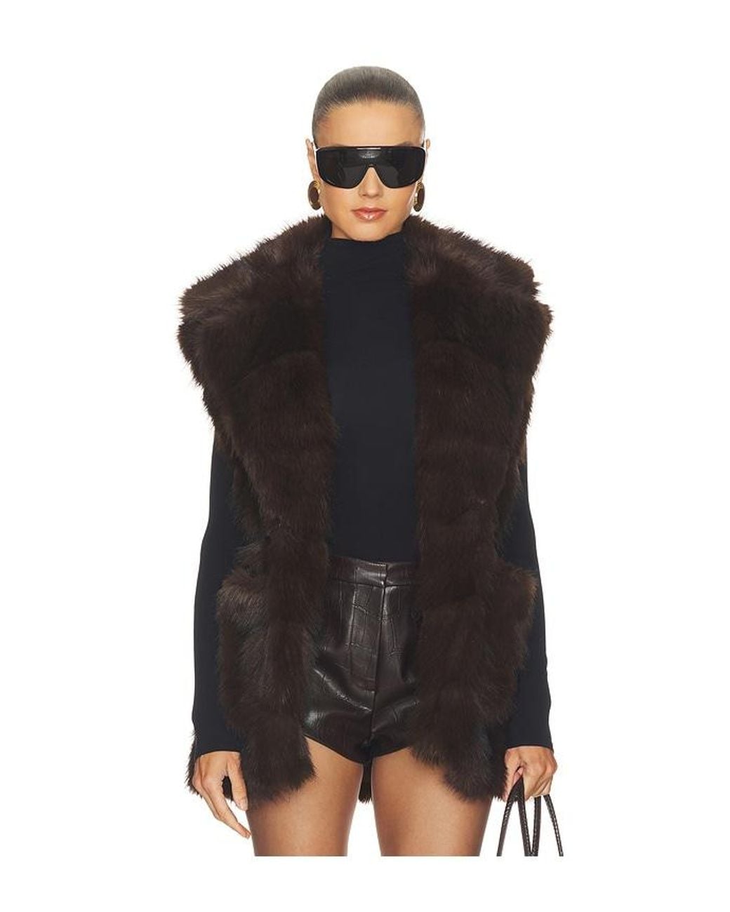 Bardot Black Brentley Faux Fur Vest