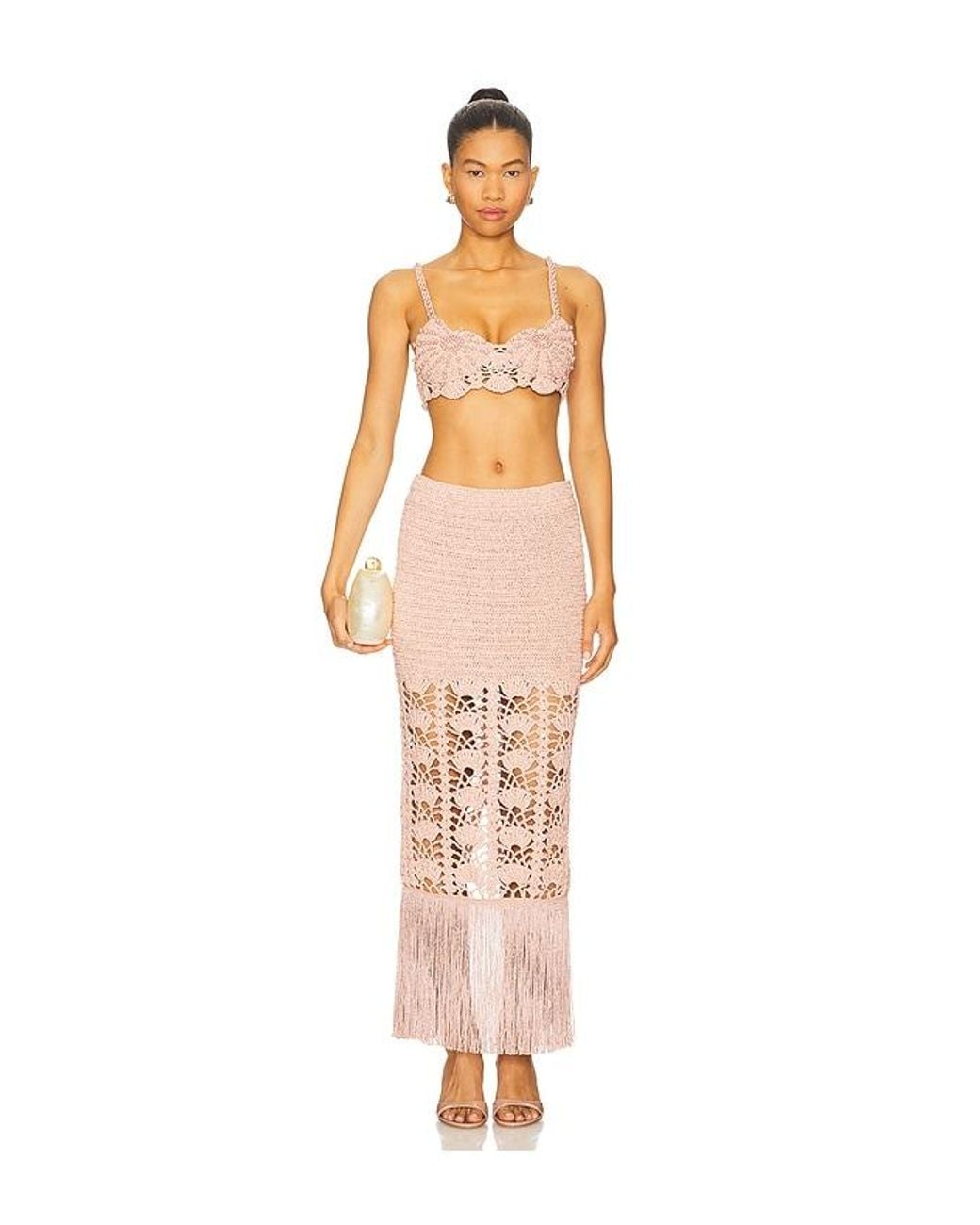 retroféte Multicolor Naida Crochet Skirt