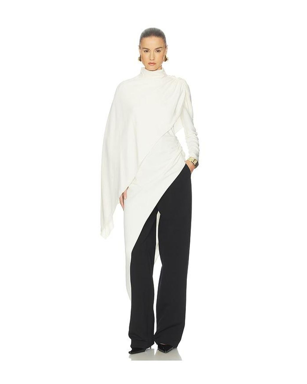 Helsa White The Wilhelmina Cape Top