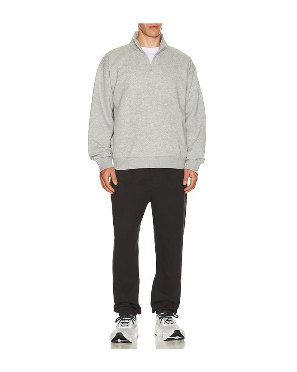 Beyond Yoga Gray Luxefleece Half Zip Pullover for men