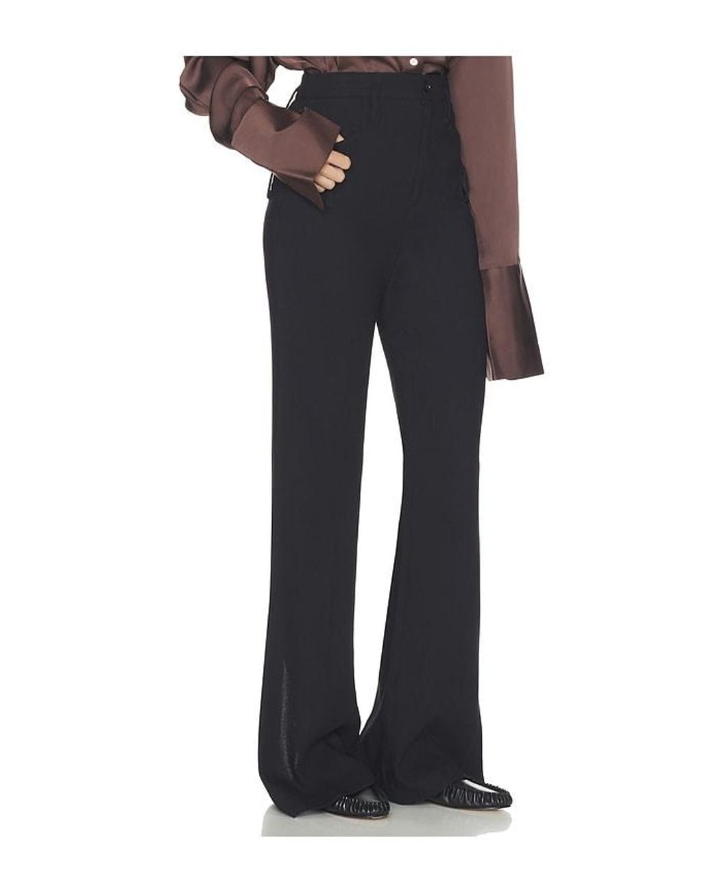 Helsa Black Wool Blend Double Loop Trousers