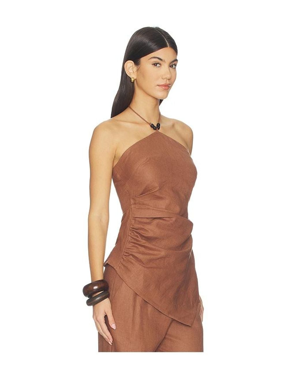Faithfull The Brand Brown Amaia Top