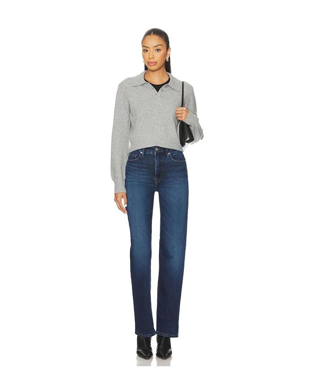 GOOD AMERICAN Blue Soft Tech Good True Straight Jeans