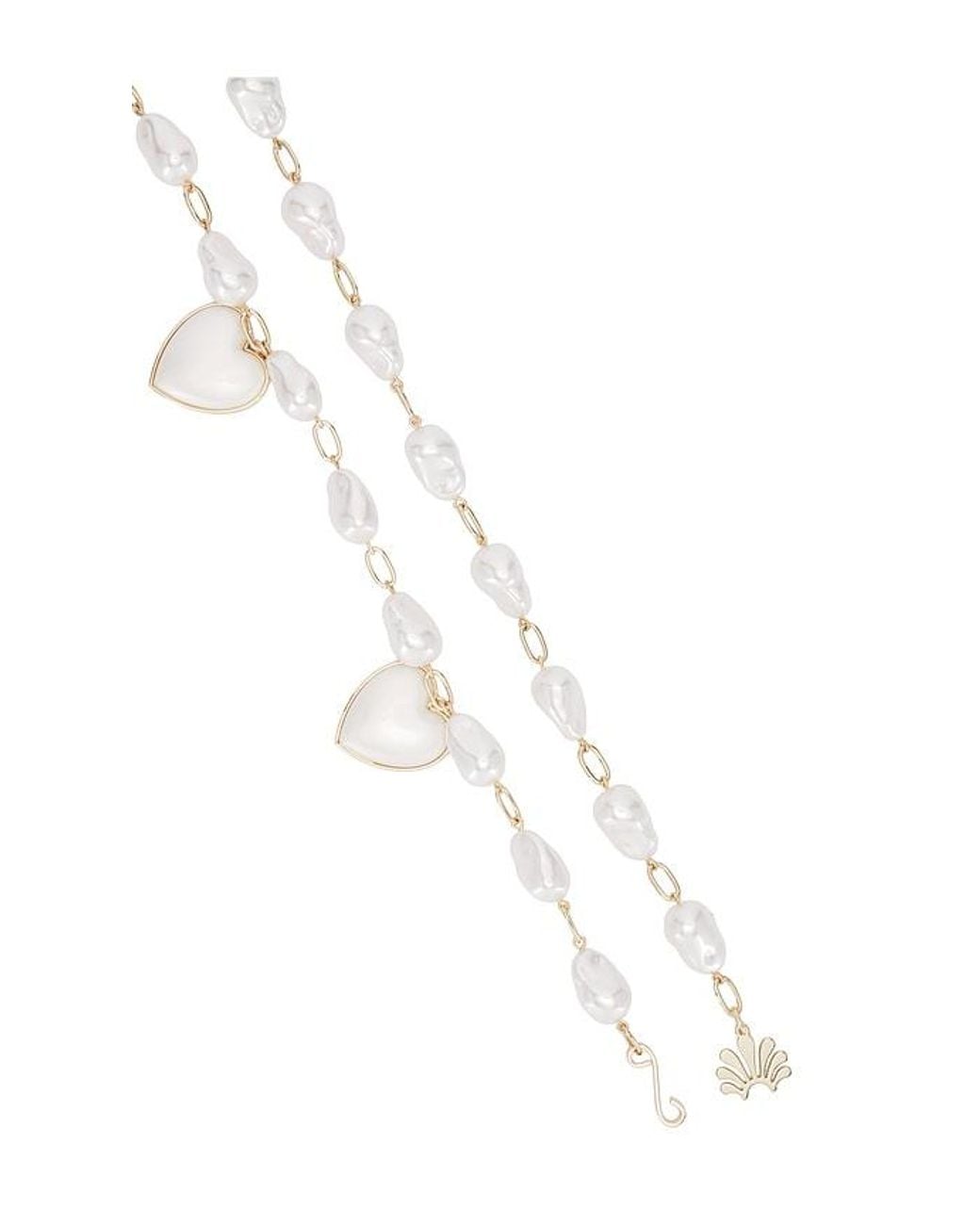 Lele Sadoughi Black Heart Charm Chain Belt