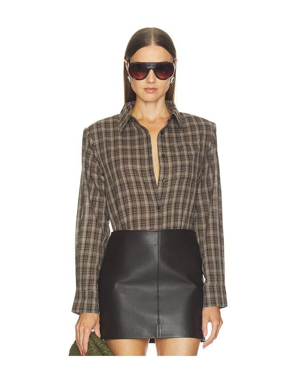 ALL THE WAYS Brown Ila Button Up Top