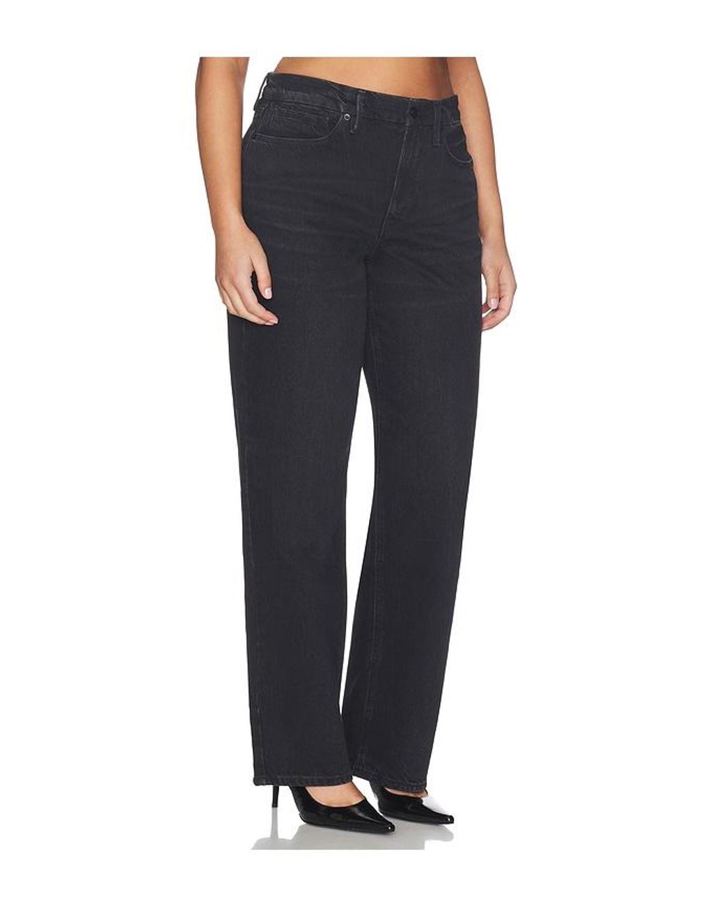 GOOD AMERICAN Black Good Petite 90S Relaxed Jeans