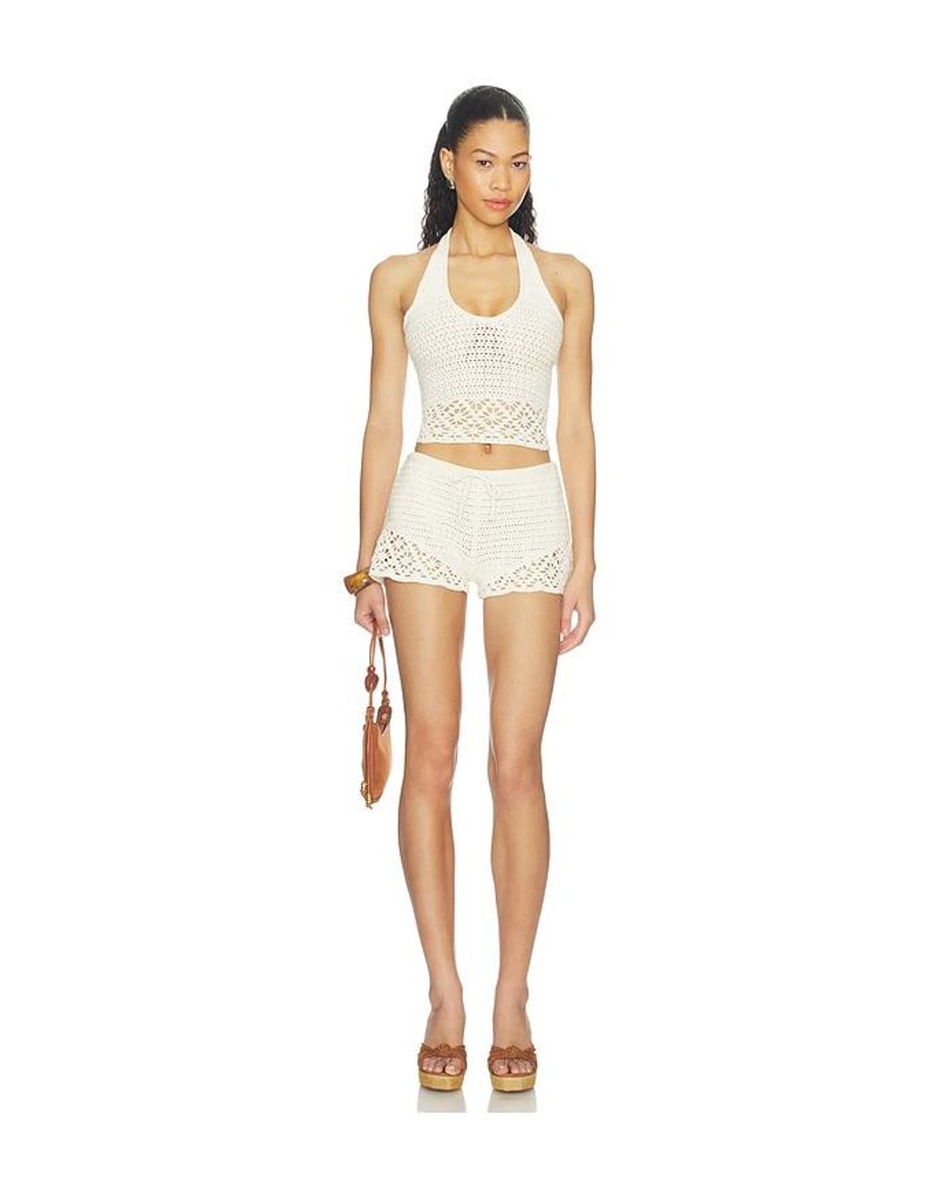 Tularosa White Carrissa Crochet Short