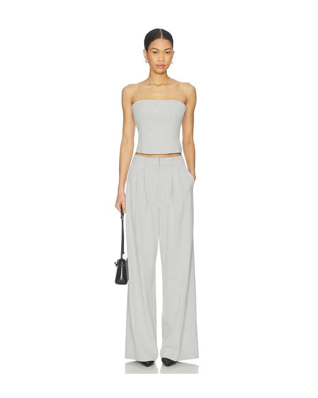 GOOD AMERICAN White Essential Suiting Strapless Top