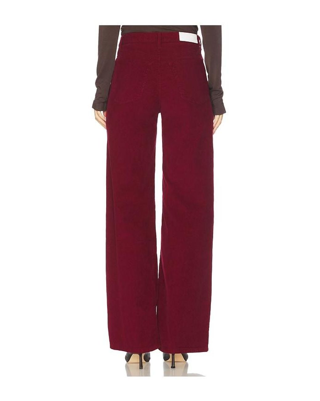 Re/done Red High Rise Wide Leg Jeans