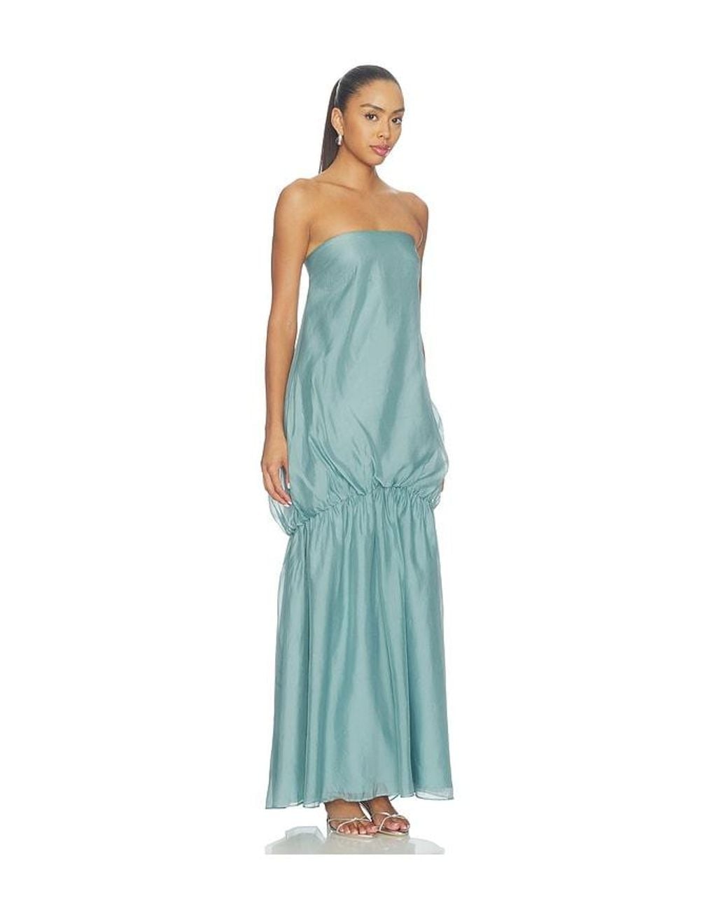 Amanda Uprichard Blue Esme Maxi Dress