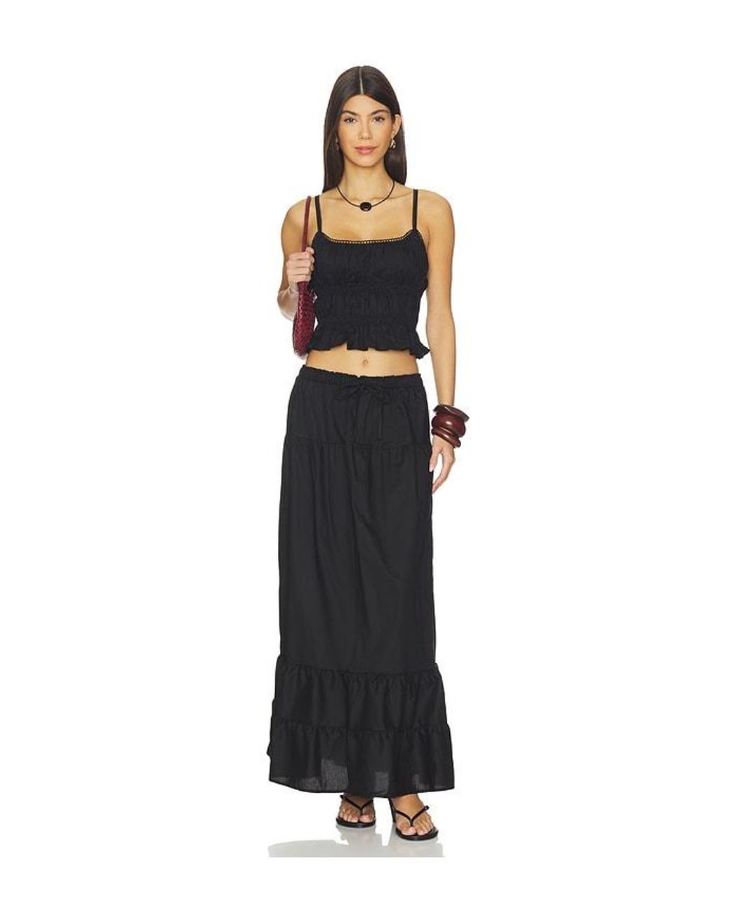 Peixoto Black Riley Maxi Skirt