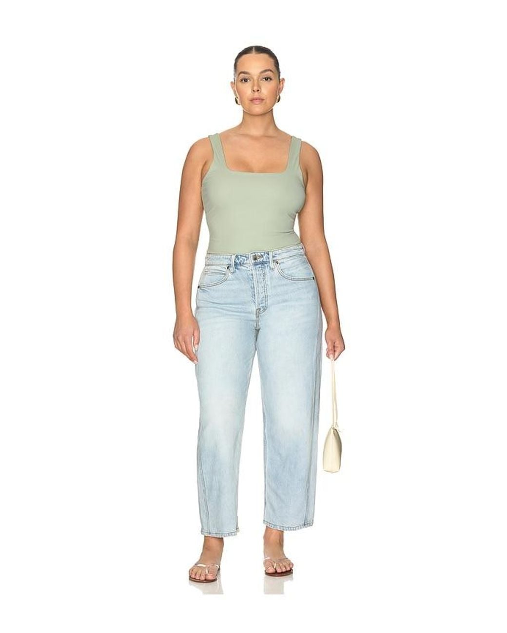 GOOD AMERICAN Blue High Barrel Ankle Jeans
