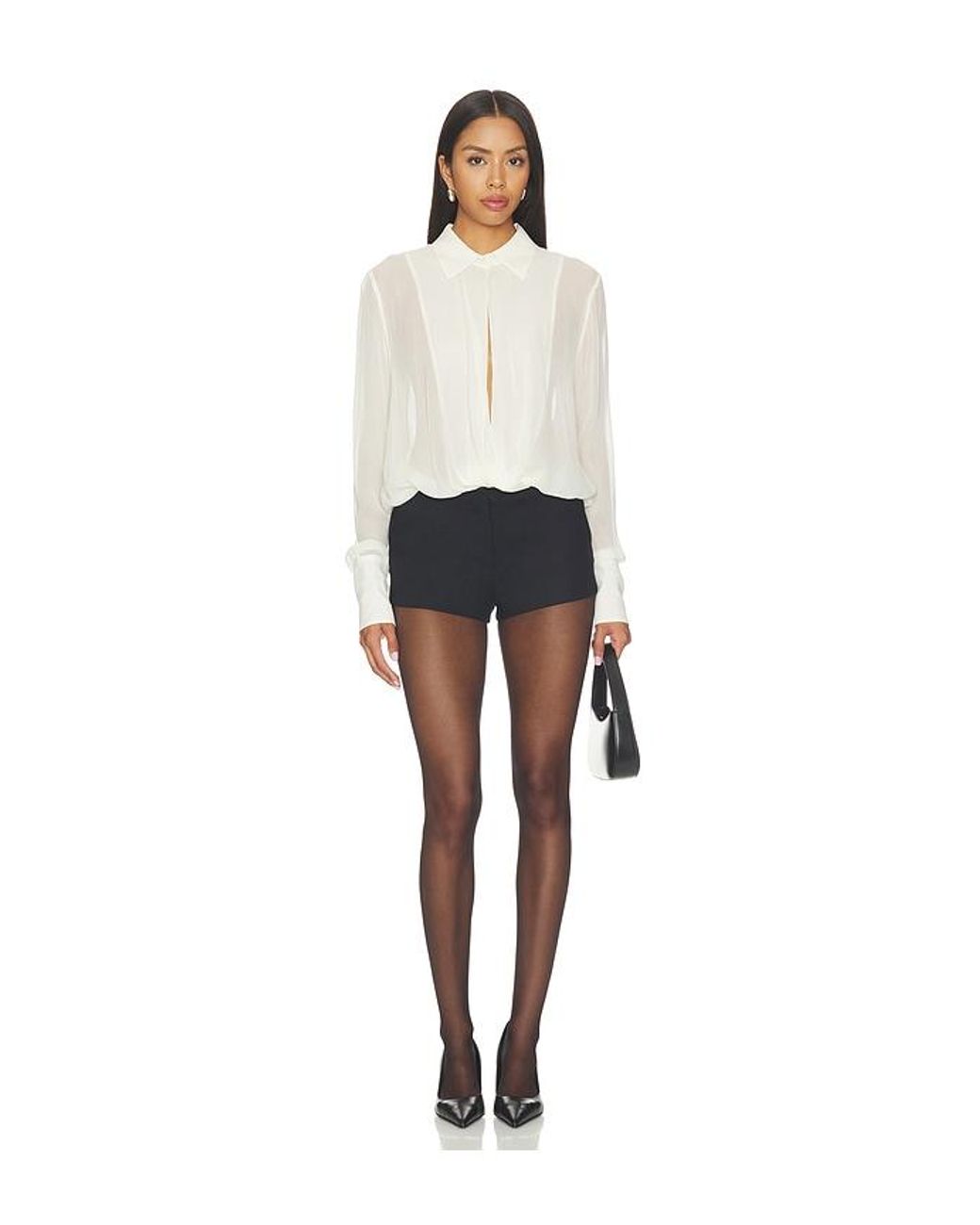 ÉTERNE White Vivi Viscose Georgette Blouse