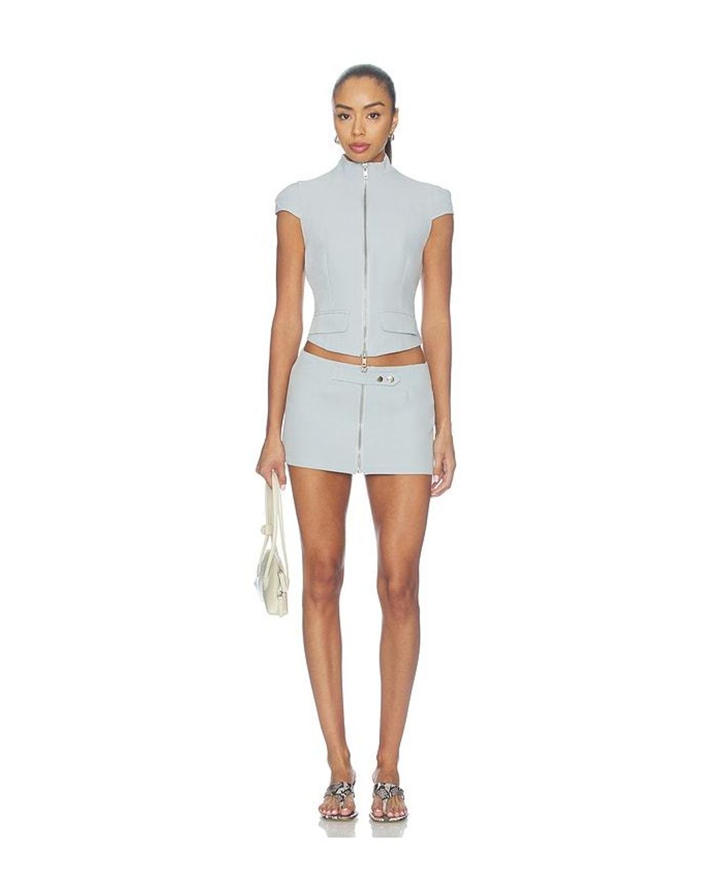 BY.DYLN Blue Brynn Micro Skirt