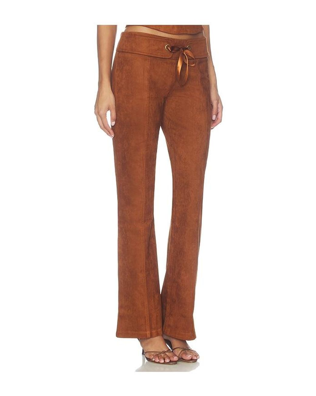 Amanda Uprichard Brown X Revolve Robin Suede Pants