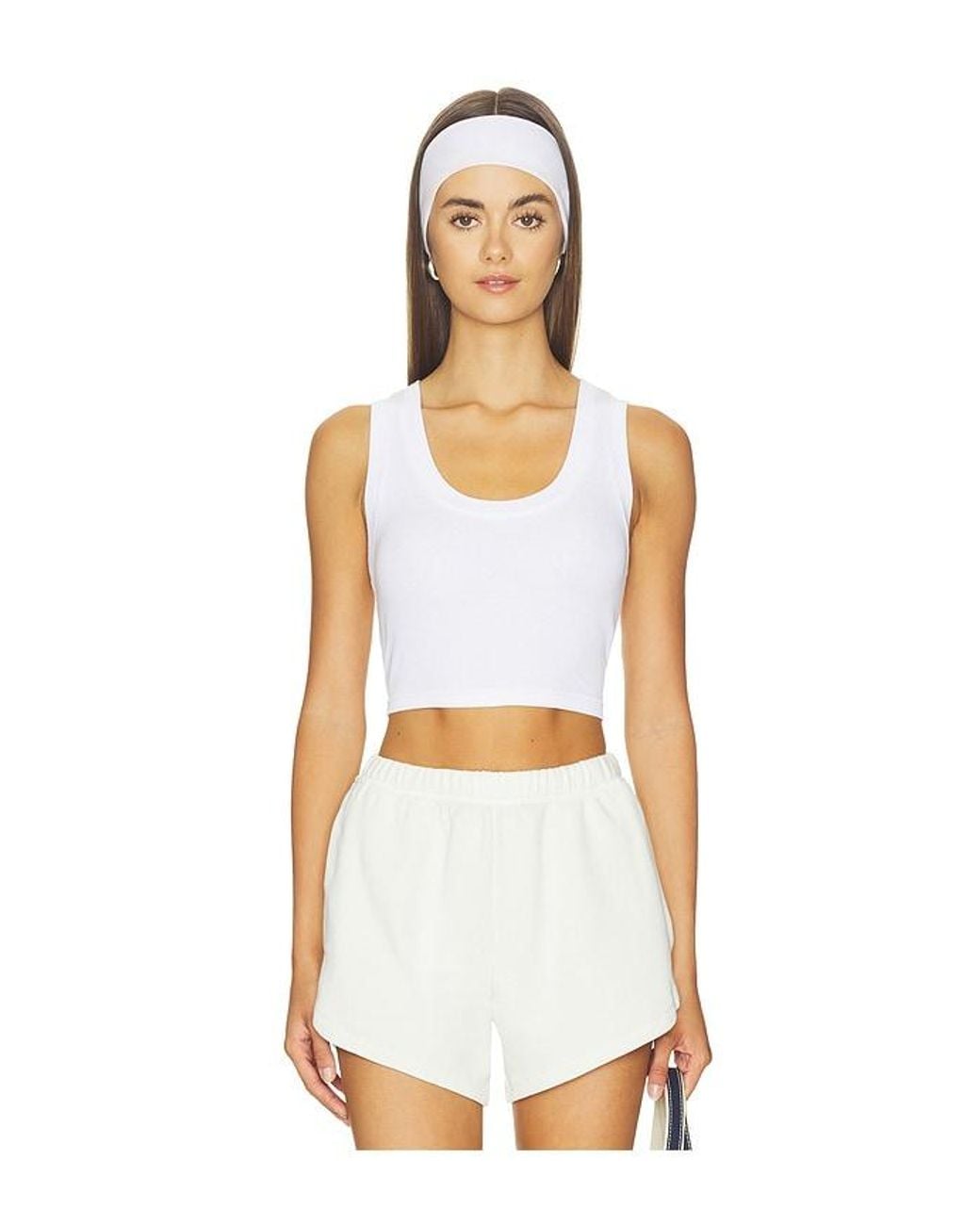 FAVORITE DAUGHTER White The Cutting It Close Crop Tank