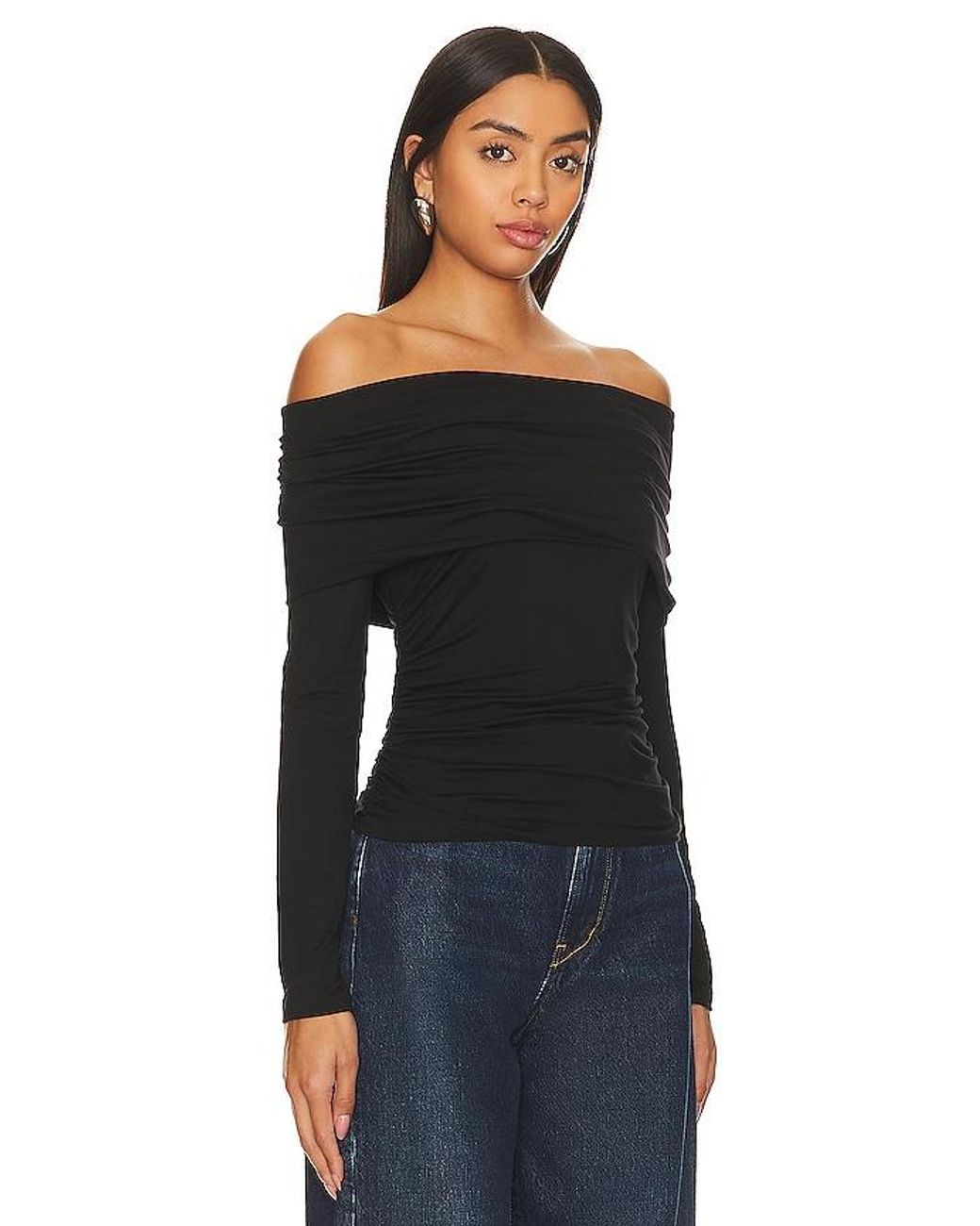 LNA Black Lia Fold Over Top